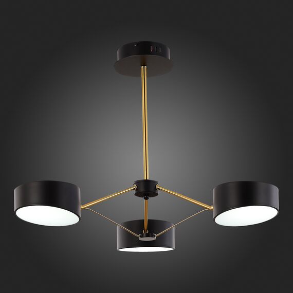 SLE6005-402-03 Светильник потолочный Черный, Золотистый/Черный LED 3*10W VALLE, изображение 2