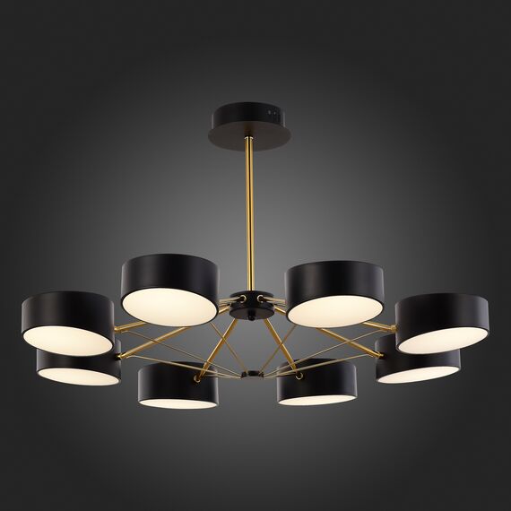 SLE6005-402-08 Светильник потолочный Черный, Золотистый/Черный LED 8*10W VALLE, изображение 2