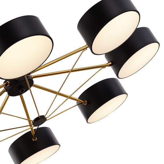 SLE6005-402-08 Светильник потолочный Черный, Золотистый/Черный LED 8*10W VALLE, изображение 7