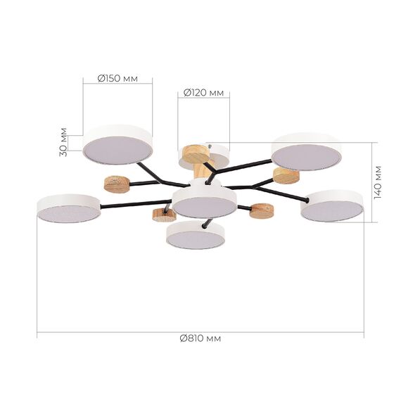 SLE6006-502-06 Светильник потолочный Белый/Белый LED 6*12W 3000K/4500K/6000K FAEMA, изображение 8