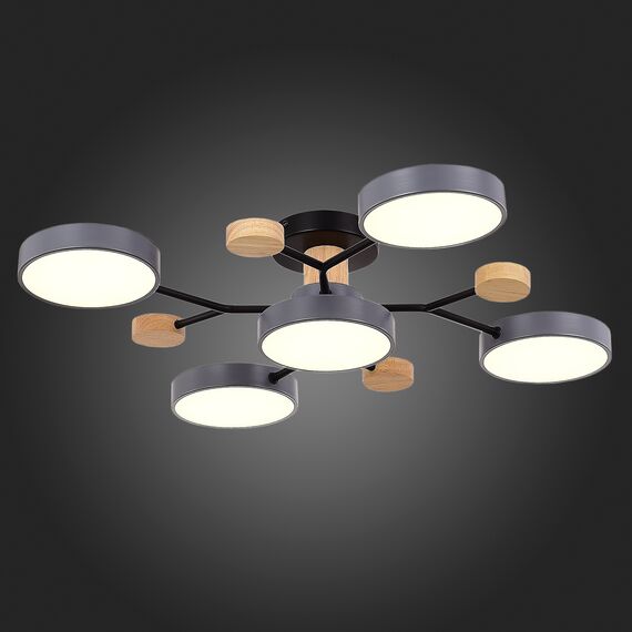 SLE6006-702-05 Светильник потолочный Серый/Серый LED 5*12W 3000K/4500K/6000K FAEMA, изображение 2