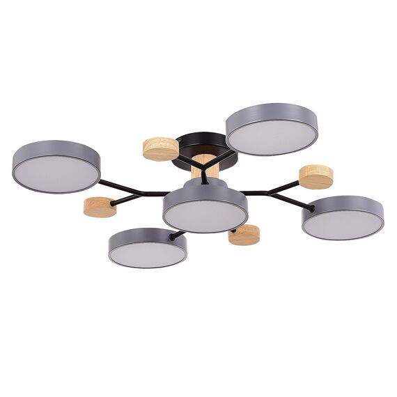 SLE6006-702-05 Светильник потолочный Серый/Серый LED 5*12W 3000K/4500K/6000K FAEMA, изображение 4