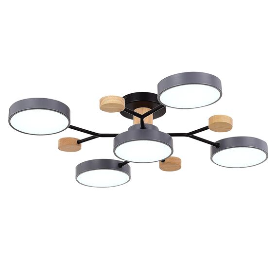 SLE6006-702-05 Светильник потолочный Серый/Серый LED 5*12W 3000K/4500K/6000K FAEMA, изображение 6