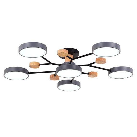 SLE6006-702-06 Светильник потолочный Серый/Серый LED 6*12W 3000K/4500K/6000K FAEMA, изображение 6