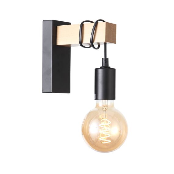 SL1142.401.01 Светильник настенный Черный, Светлое дерево E27 1*60W BAGETTI, изображение 3