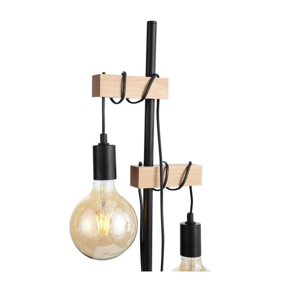 SL1142.405.01 Светильник напольный Черный, Светлое дерево E27 2*60W BAGETTI, изображение 6