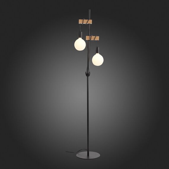 SL1142.405.01 Светильник напольный Черный, Светлое дерево E27 2*60W BAGETTI, изображение 8