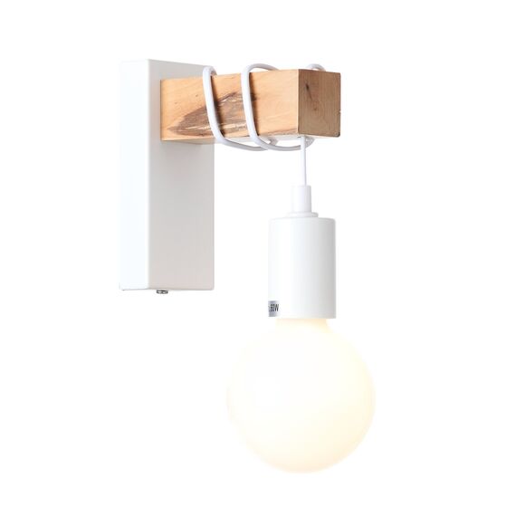 SL1142.501.01 Светильник настенный Белый, Светлое дерево E27 1*60W BAGETTI, изображение 3