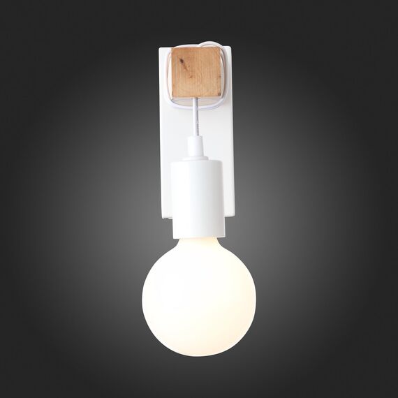 SL1142.501.01 Светильник настенный Белый, Светлое дерево E27 1*60W BAGETTI, изображение 8