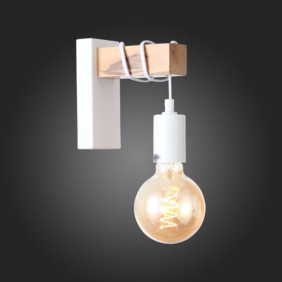 SL1142.501.01 Светильник настенный Белый, Светлое дерево E27 1*60W BAGETTI, изображение 11