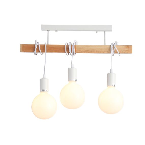 SL1142.503.03 Светильник подвесной Белый, Светлое дерево E27 3*60W BAGETTI, изображение 3