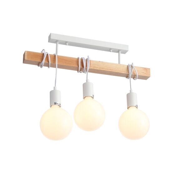 SL1142.503.03 Светильник подвесной Белый, Светлое дерево E27 3*60W BAGETTI, изображение 6