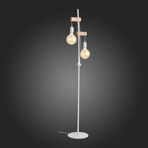 SL1142.505.01 Светильник напольный Белый, Светлое дерево E27 2*60W BAGETTI, изображение 8