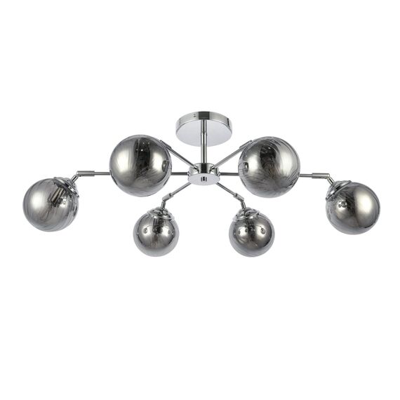 SLE102202-06 Светильник потолочный Хром/Дымчатый E14 6*40W FASIA, изображение 9