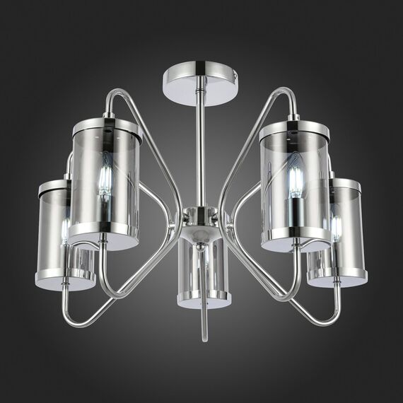 SLE102302-05 Светильник потолочный Хром/Дымчатый E14 5*40W VALIERI, изображение 2