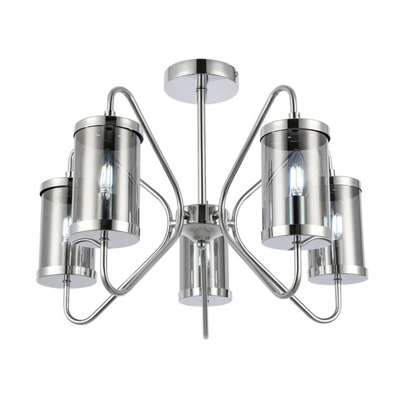 SLE102302-05 Светильник потолочный Хром/Дымчатый E14 5*40W VALIERI, изображение 3