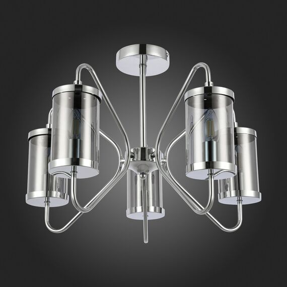 SLE102302-05 Светильник потолочный Хром/Дымчатый E14 5*40W VALIERI, изображение 5