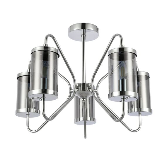 SLE102302-05 Светильник потолочный Хром/Дымчатый E14 5*40W VALIERI, изображение 6