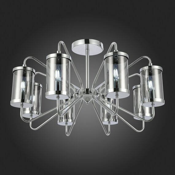 SLE102302-08 Светильник потолочный Хром/Дымчатый E14 8*40W VALIERI, изображение 2