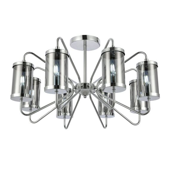 SLE102302-08 Светильник потолочный Хром/Дымчатый E14 8*40W VALIERI, изображение 3