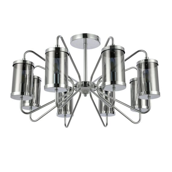 SLE102302-08 Светильник потолочный Хром/Дымчатый E14 8*40W VALIERI, изображение 6