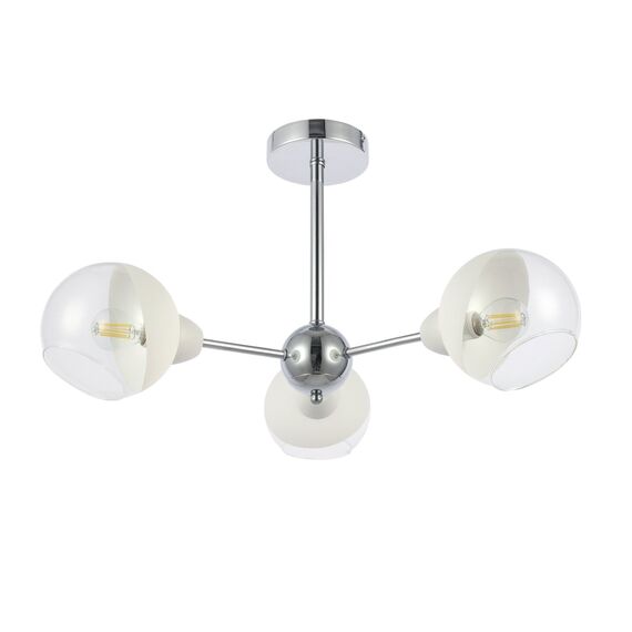 SLE102702-03 Светильник потолочный Хром/Прозрачный, Матовый никель E14 3*40W GIORTE, изображение 6