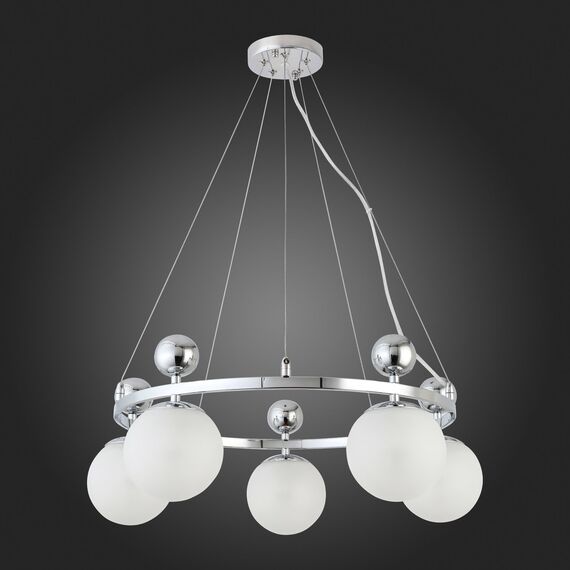 SLE106103-05 Светильник подвесной Хром/Белый E27 5*60W PECHIO, изображение 5