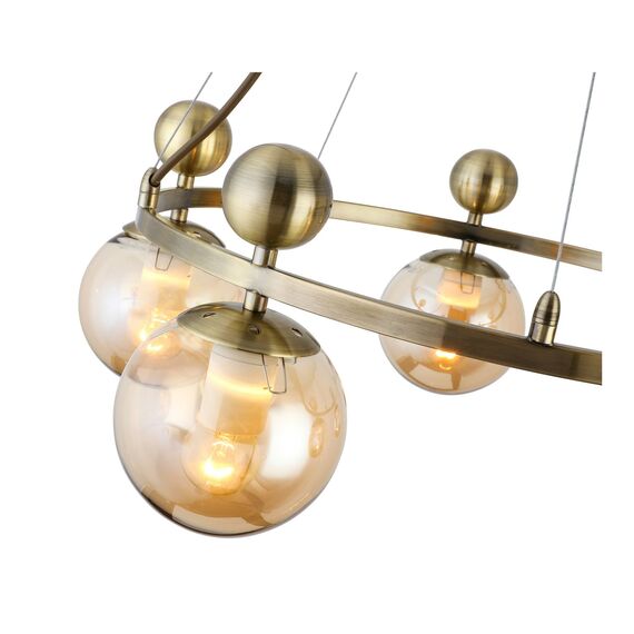 SLE106303-05 Светильник подвесной Бронзовый/Прозрачный, Янтарный E27 5*60W PECHIO, изображение 9