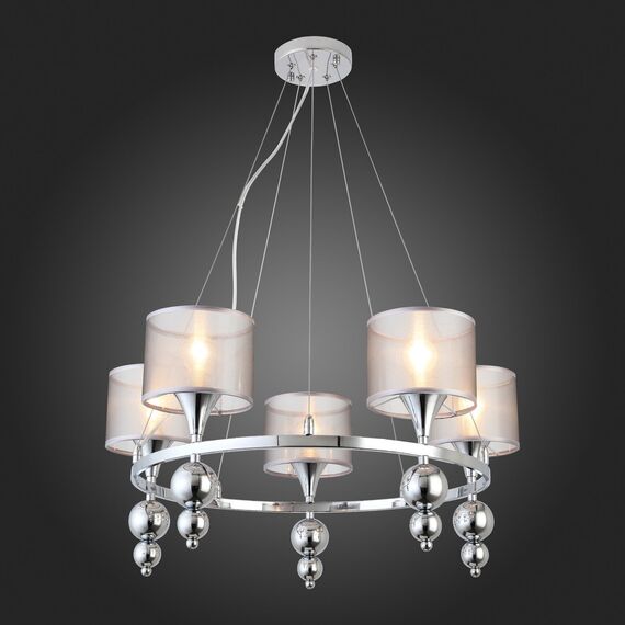 SLE107103-05 Светильник подвесной Хром/Серебристый E14 5*40W PAZIONE, изображение 2