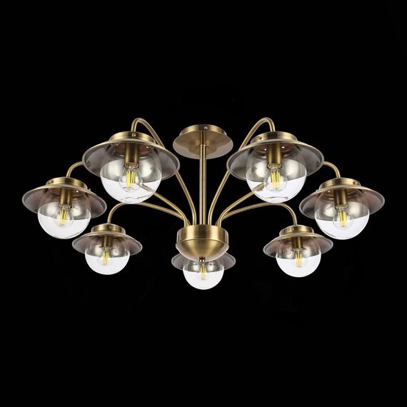 SLE110102-07 Светильник потолочный Античная бронза/Прозрачный E14 7*40W GARONNI, изображение 4