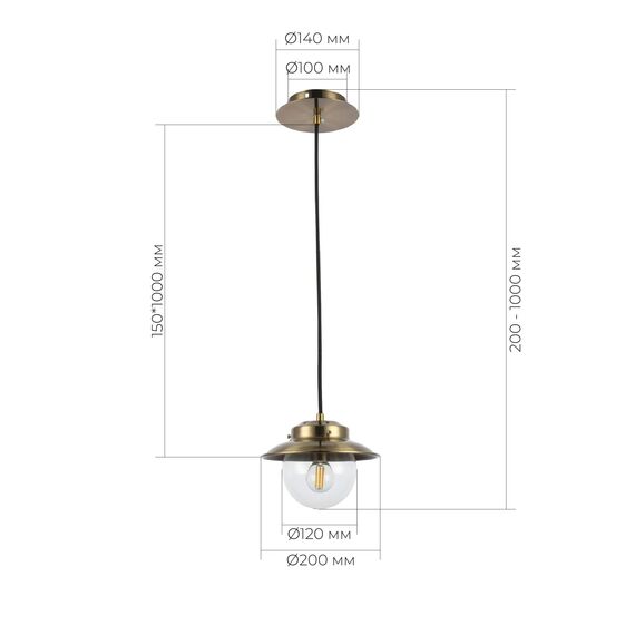 SLE110103-01 Светильник подвесной Античная бронза/Прозрачный E14 1*40W GARONNI, изображение 7