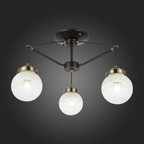 SLE110302-03 Светильник потолочный Черный, Бронза/Прозрачный, Белый E27 3*60W STRICCE, изображение 2