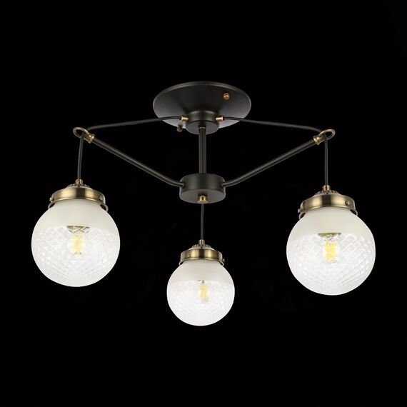 SLE110302-03 Светильник потолочный Черный, Бронза/Прозрачный, Белый E27 3*60W STRICCE, изображение 4