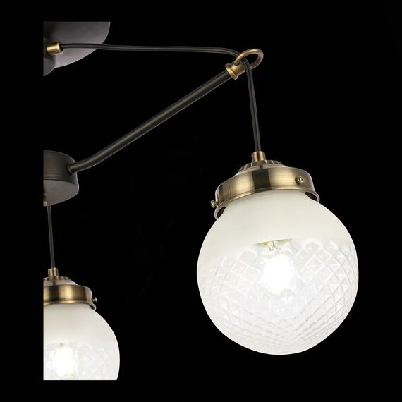 SLE110302-03 Светильник потолочный Черный, Бронза/Прозрачный, Белый E27 3*60W STRICCE, изображение 7