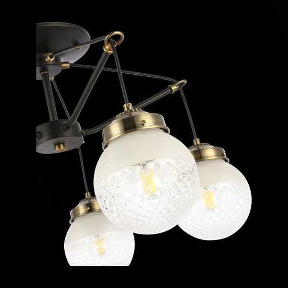 SLE110302-05 Светильник потолочный Черный, Бронза/Прозрачный, Белый E27 5*60W STRICCE, изображение 7