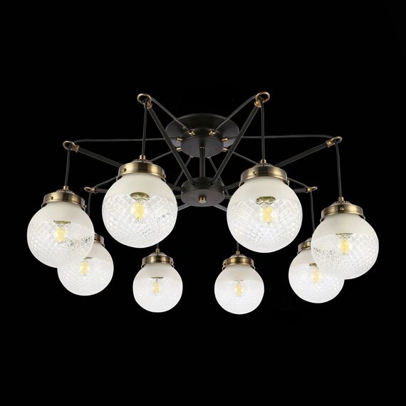 SLE110302-08 Светильник потолочный Черный, Бронза/Прозрачный, Белый E27 8*60W STRICCE, изображение 4