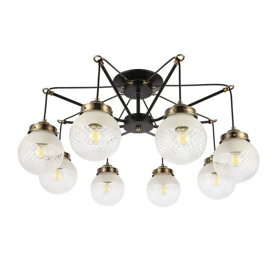 SLE110302-08 Светильник потолочный Черный, Бронза/Прозрачный, Белый E27 8*60W STRICCE, изображение 6