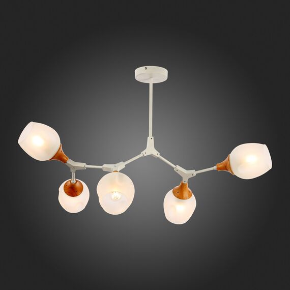 SLE113502-05 Светильник потолочный Белый, Светлое дерево/Белый E27 5*60W CIOTOLLA, изображение 2