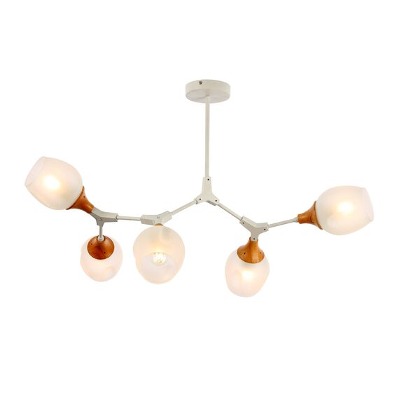 SLE113502-05 Светильник потолочный Белый, Светлое дерево/Белый E27 5*60W CIOTOLLA, изображение 3