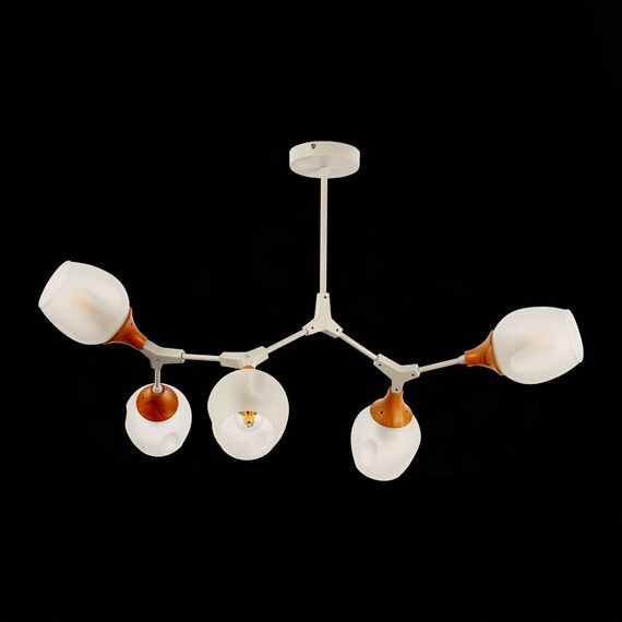 SLE113502-05 Светильник потолочный Белый, Светлое дерево/Белый E27 5*60W CIOTOLLA, изображение 4