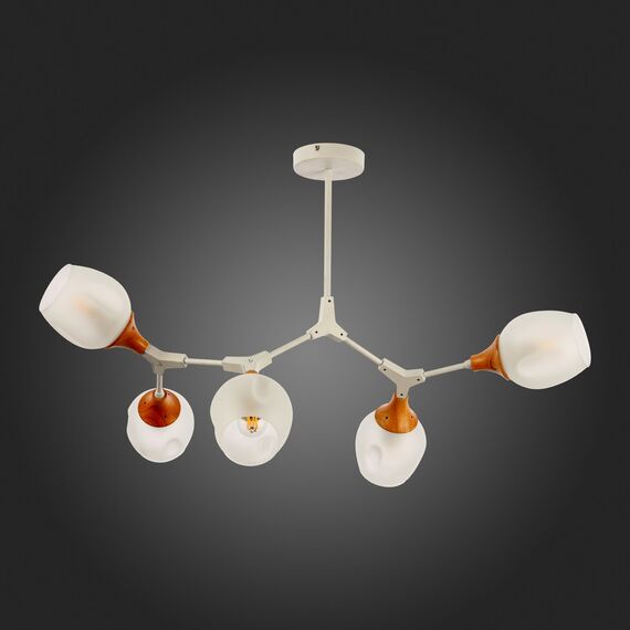 SLE113502-05 Светильник потолочный Белый, Светлое дерево/Белый E27 5*60W CIOTOLLA, изображение 5