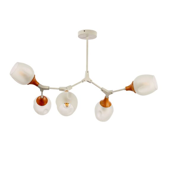 SLE113502-05 Светильник потолочный Белый, Светлое дерево/Белый E27 5*60W CIOTOLLA, изображение 6