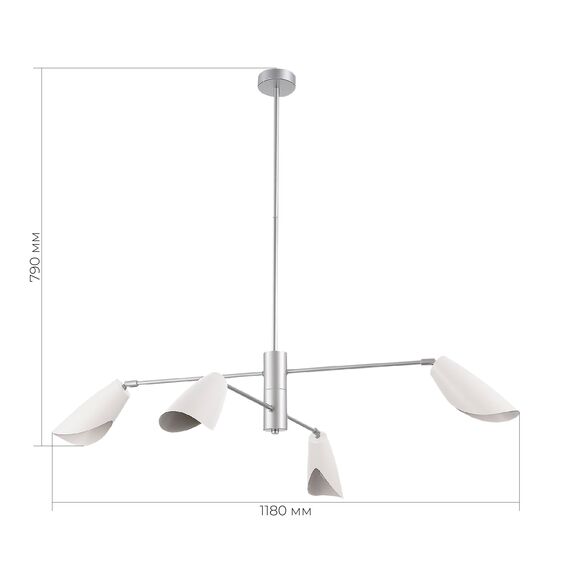 SLE1254-103-04 Светильник подвесной Серебристый/Белый E14 4*60W ALTON, изображение 5