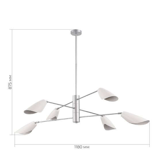 SLE1254-103-06 Светильник подвесной Серебристый/Белый E14 6*60W ALTON, изображение 5