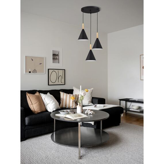 SLE1255-423-03 Светильник подвесной Черный/Черный E27 3*40W ARKET, изображение 3