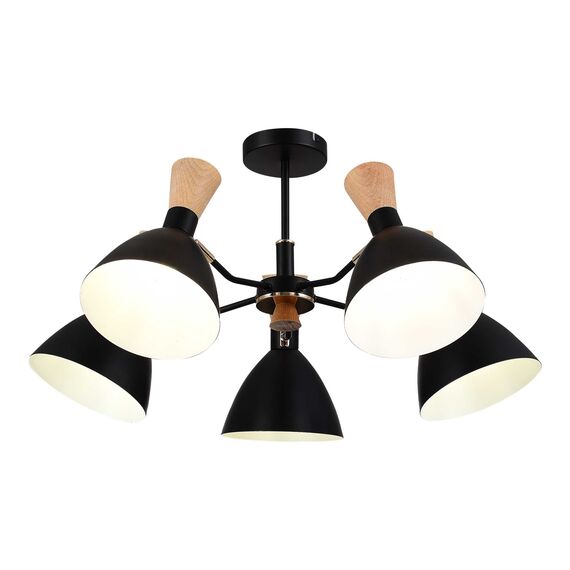 SLE1256-402-05 Светильник потолочный Черный/Черный, Светлое дерево, Золотистый E14 5*40W VISTA, изображение 4