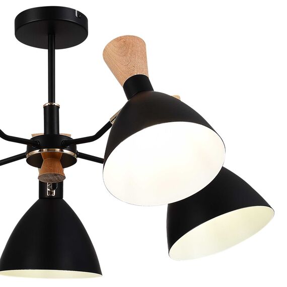 SLE1256-402-05 Светильник потолочный Черный/Черный, Светлое дерево, Золотистый E14 5*40W VISTA, изображение 6