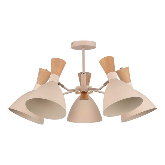 SLE1256-502-05 Светильник потолочный Бежевый/Бежевый, Светлое дерево, Золотистый E14 5*40W VISTA, изображение 2