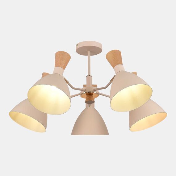 SLE1256-502-05 Светильник потолочный Бежевый/Бежевый, Светлое дерево, Золотистый E14 5*40W VISTA, изображение 5