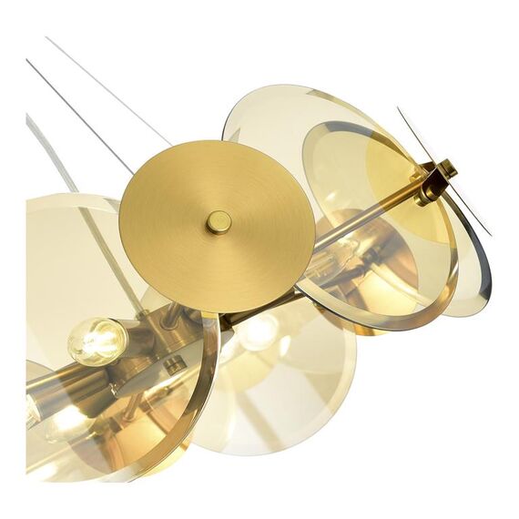 SLE1652-303-06 Светильник подвесной Латунь/Коньячный E14 6*40W DESI, изображение 3